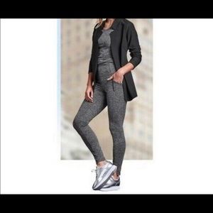 Athleta Mercer Black Grey Herringbone Tight
